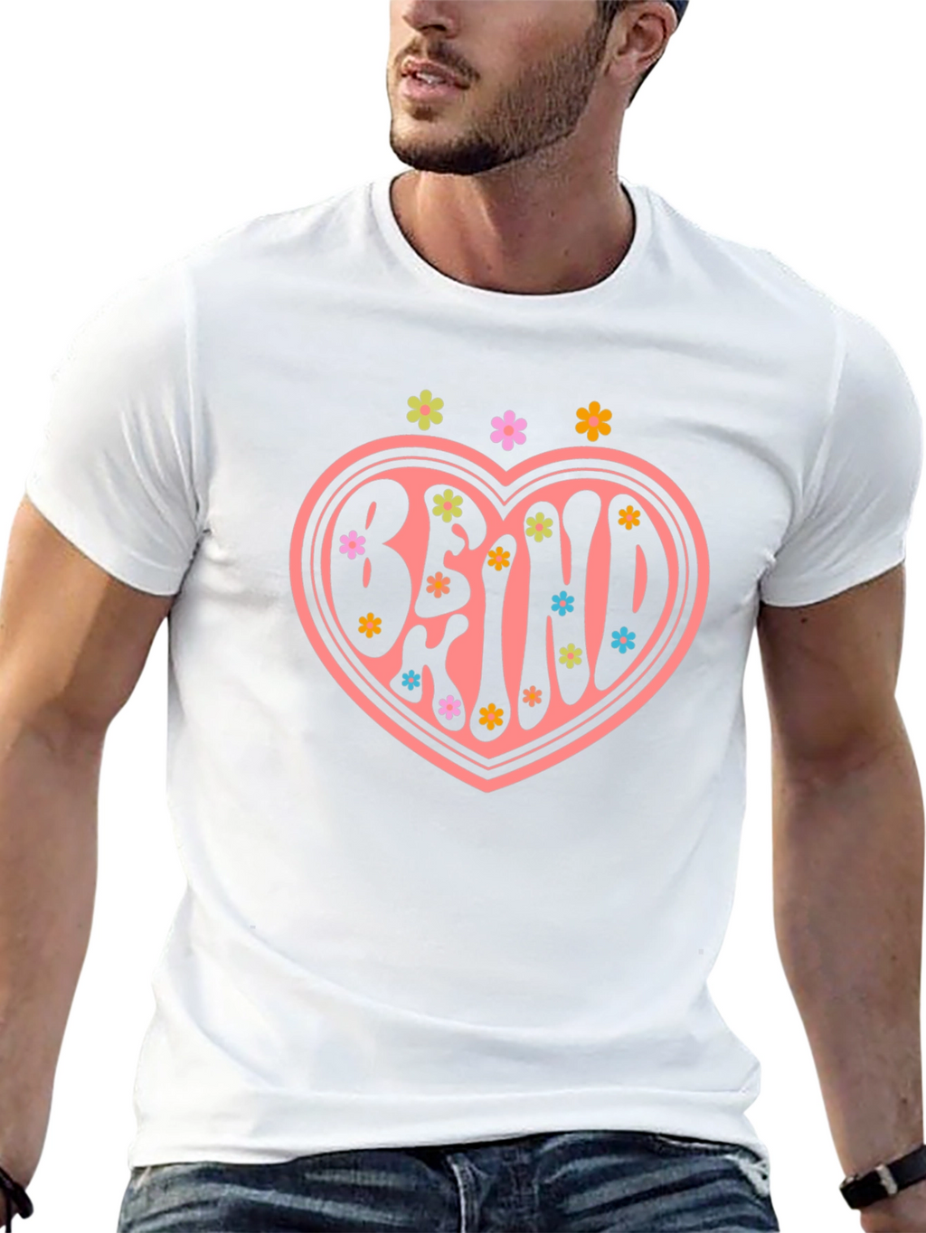 Be Kind Heart Graphic Tee - Black