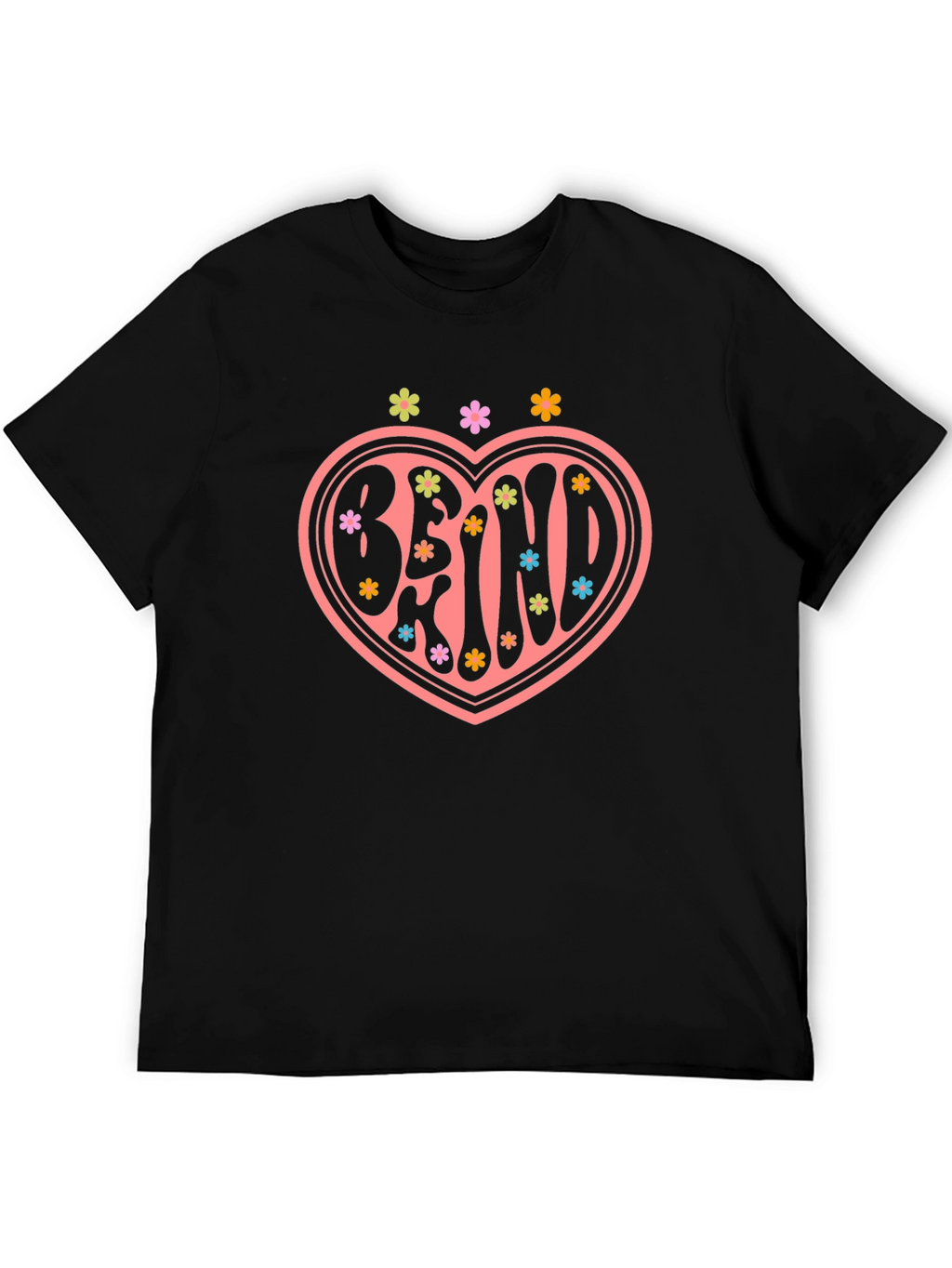 Be Kind Heart Graphic Tee - Black