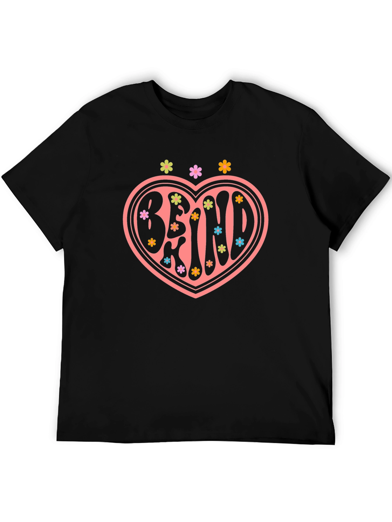 Be Kind Heart Graphic Tee - Black