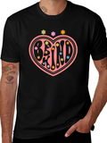 Be Kind Heart Graphic Tee - Black
