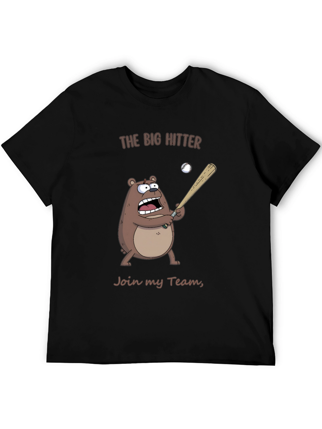 The Big Hitter Bear T-Shirt - Funny Baseball Tee