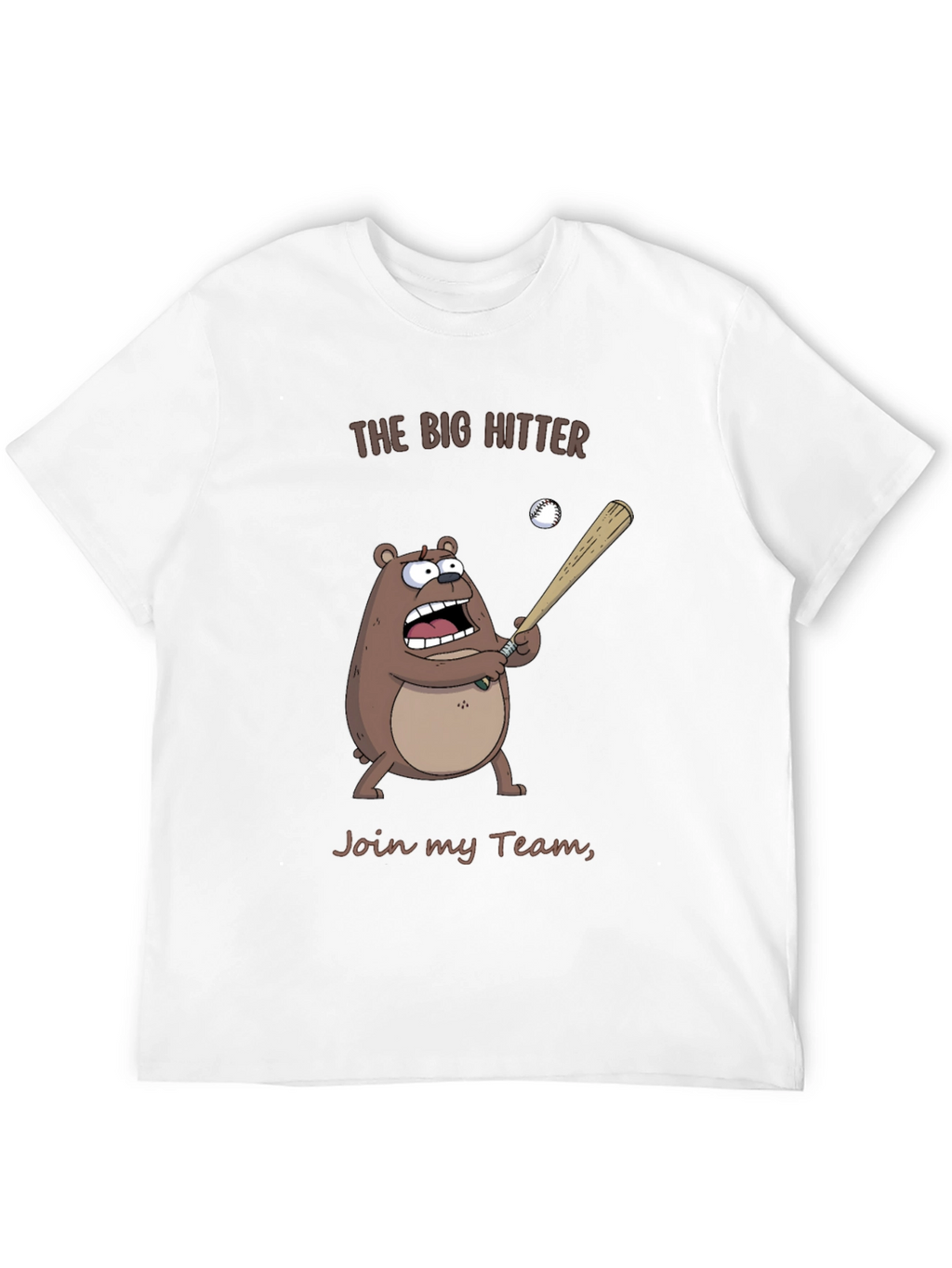 The Big Hitter Bear T-Shirt - Funny Baseball Tee