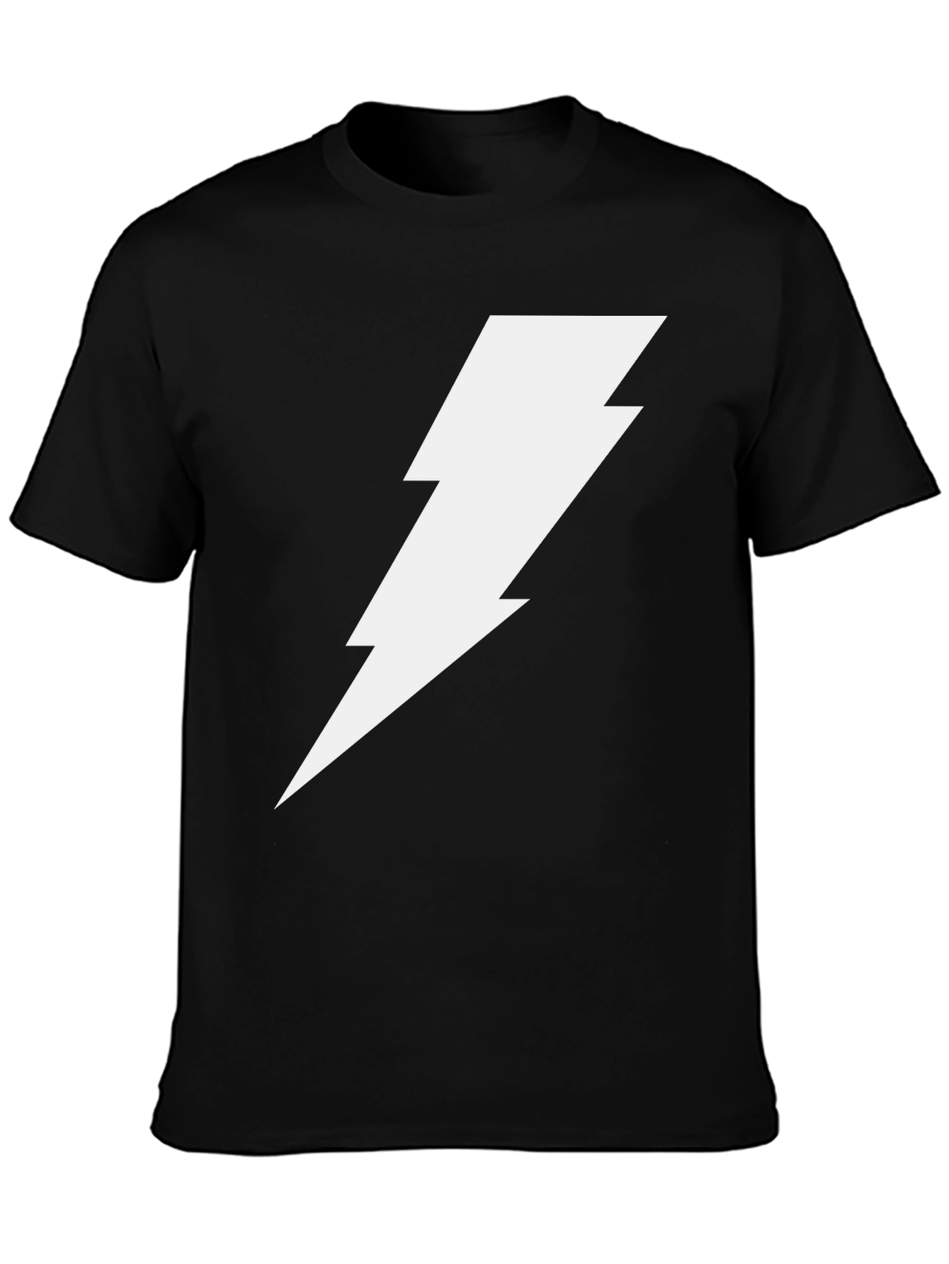 Lightning Bolt Graphic Tee - Bold Black Cotton T-Shirt