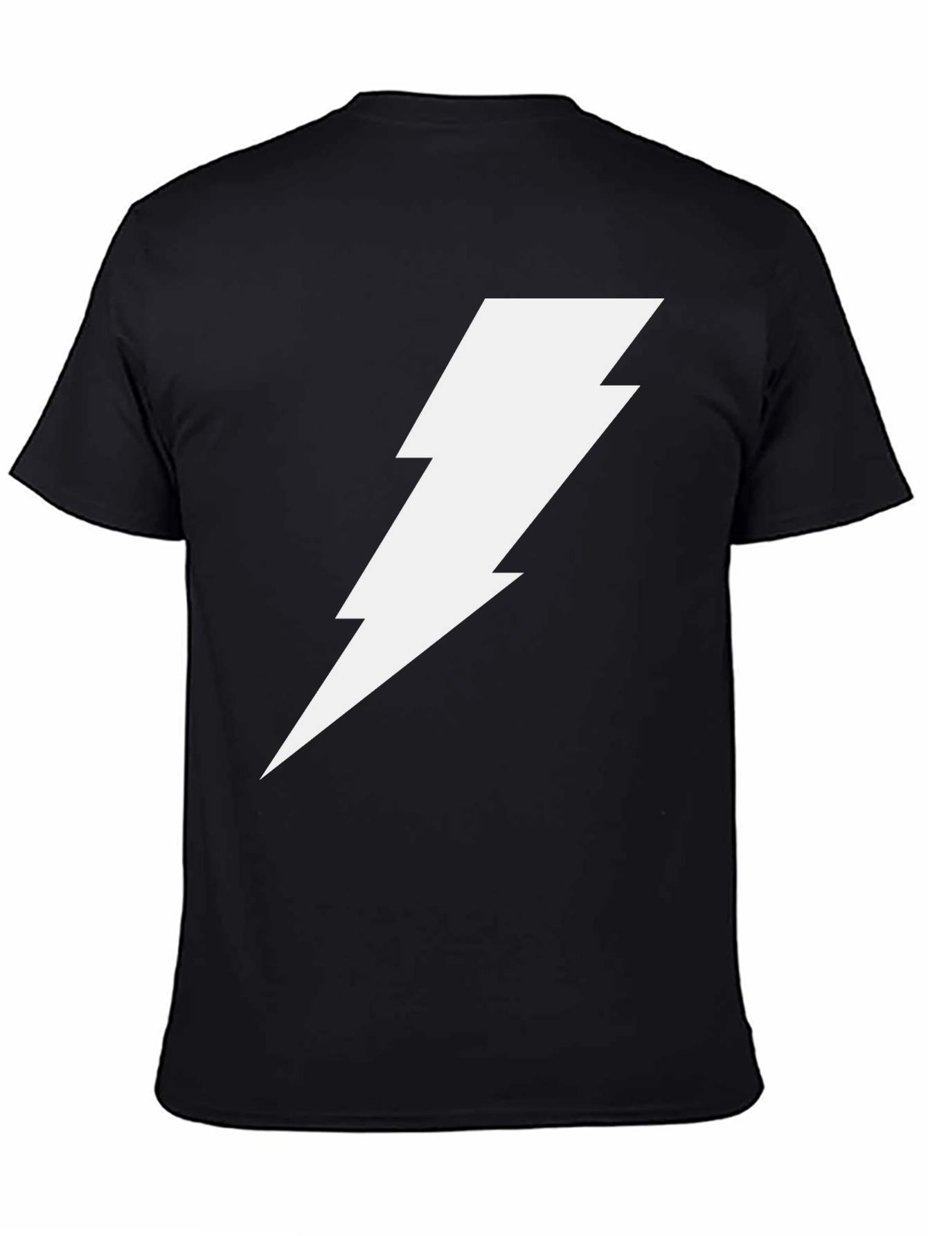 Lightning Bolt Graphic Tee - Bold Black Cotton T-Shirt