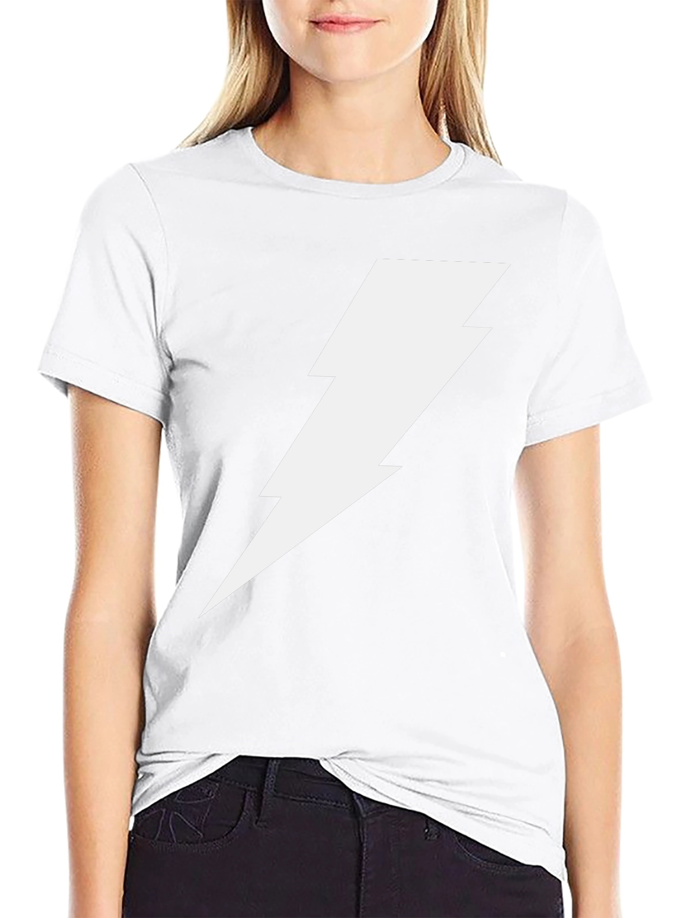 Lightning Bolt Graphic Tee - Bold Black Cotton T-Shirt