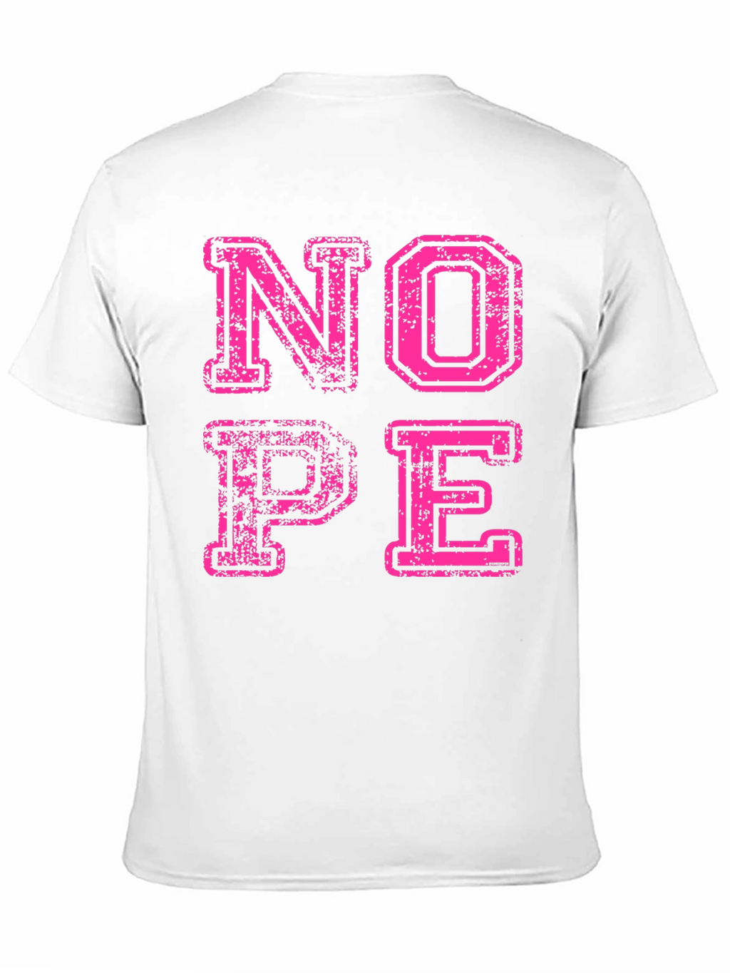 Nope Graphic Tee - Distressed Pink Print
