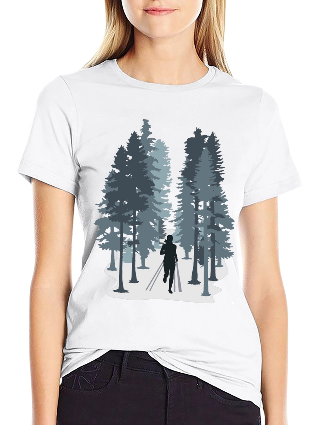 Nature Run T-Shirt: Forest Silhouette