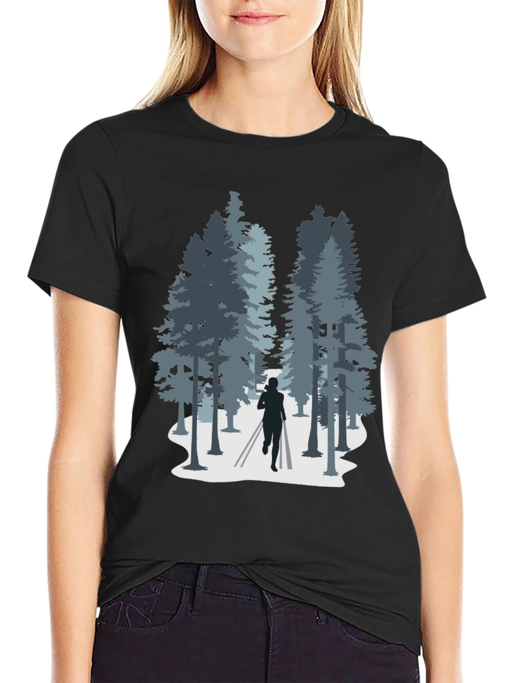 Nature Run T-Shirt: Forest Silhouette