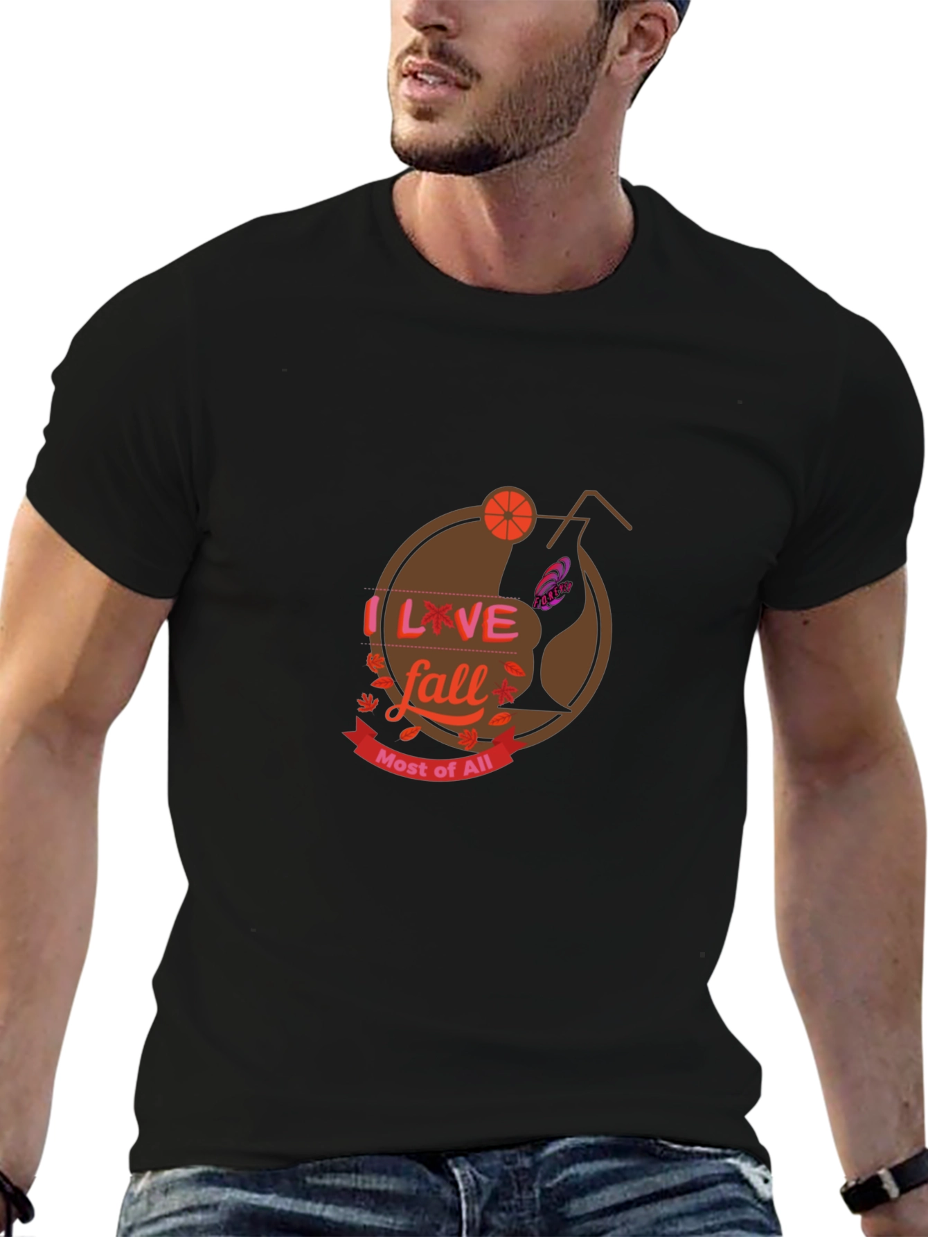 I Love Fall Black T-Shirt