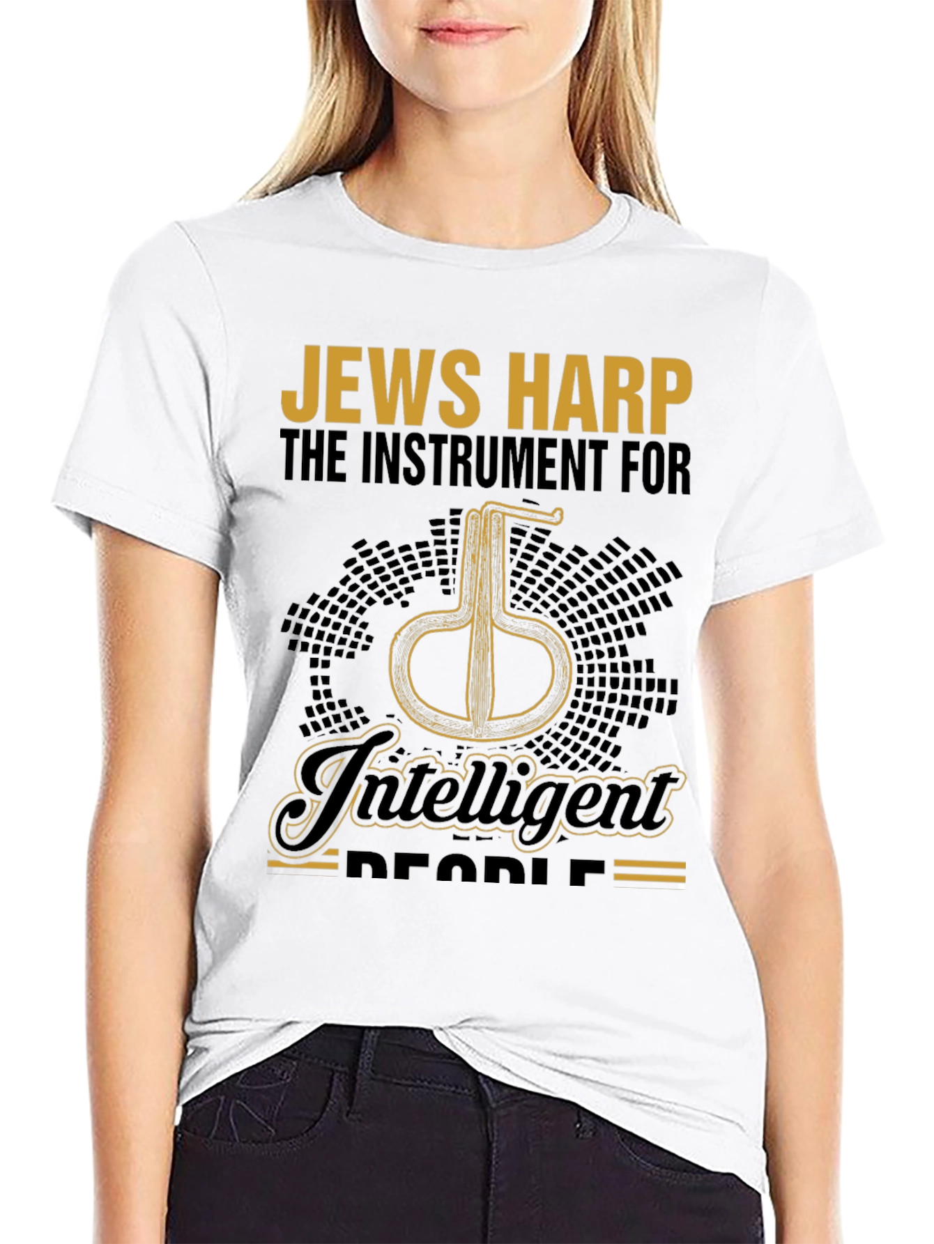 Intelligent Jews Harp Instrument Black T-Shirt