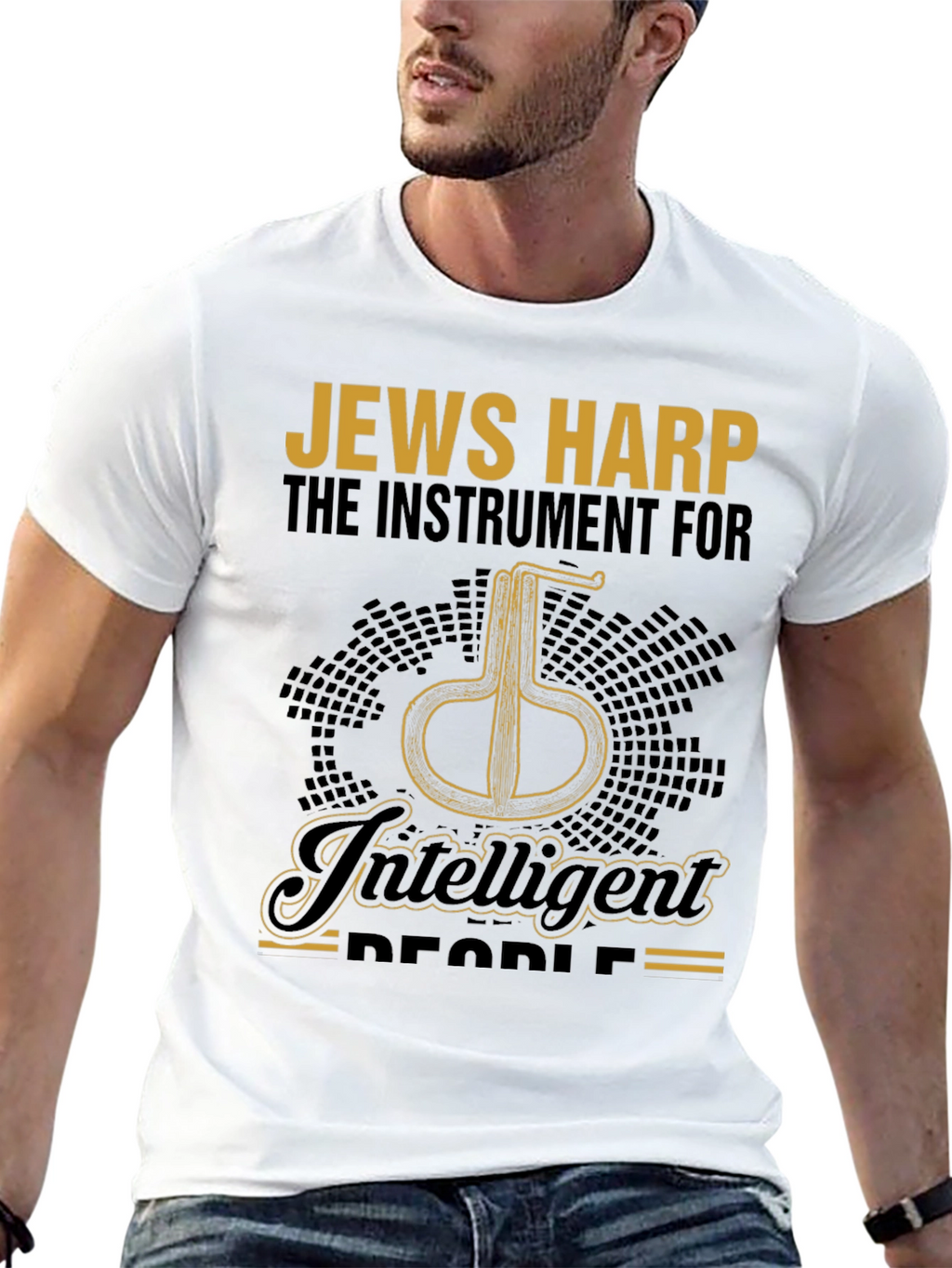 Intelligent Jews Harp Instrument Black T-Shirt