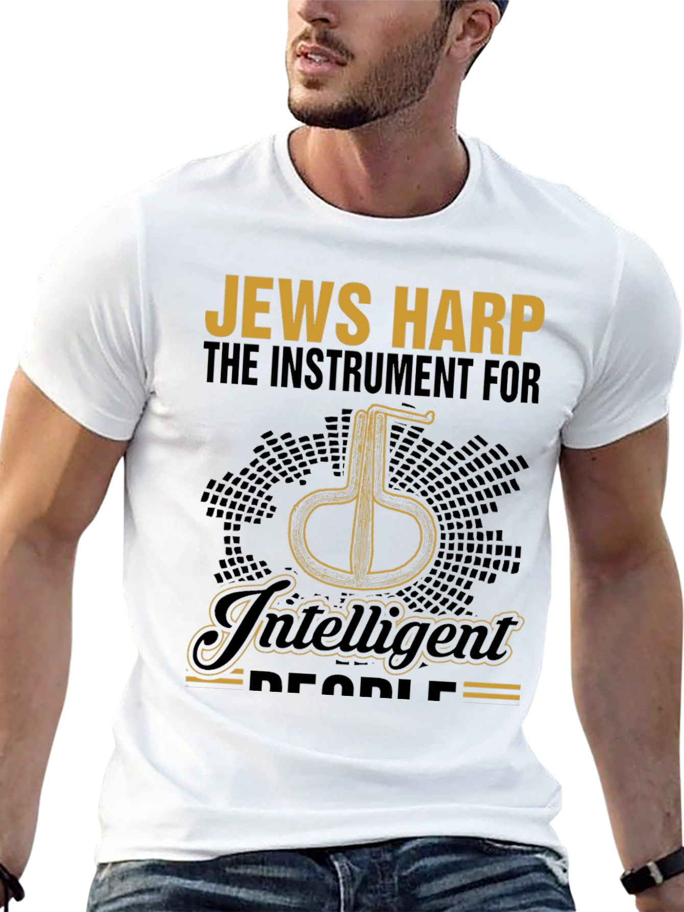Intelligent Jews Harp Instrument Black T-Shirt
