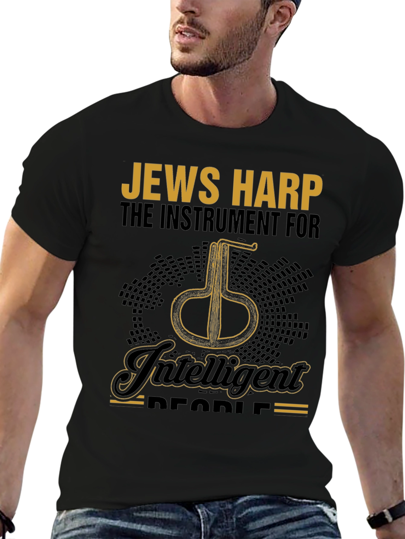 Intelligent Jews Harp Instrument Black T-Shirt