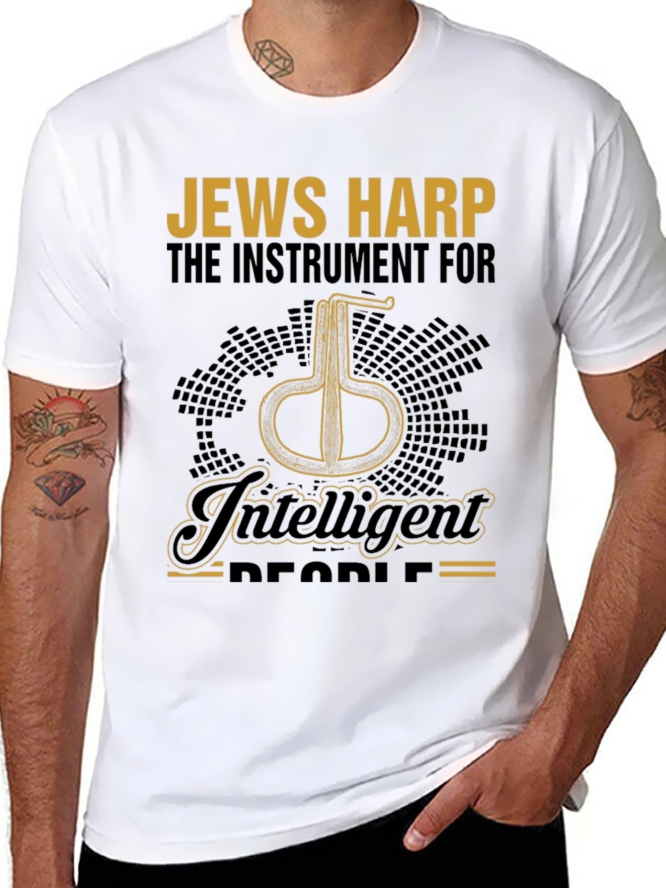 Intelligent Jews Harp Instrument Black T-Shirt