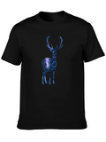 Nature Deer Graphic Tee - Mens Black T-Shirt