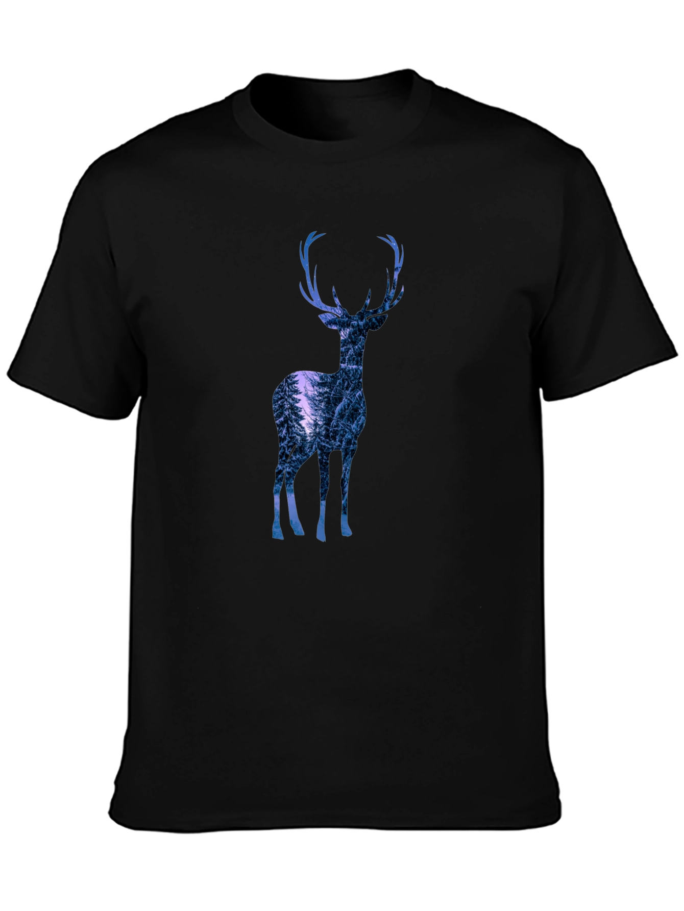 Nature Deer Graphic Tee - Mens Black T-Shirt