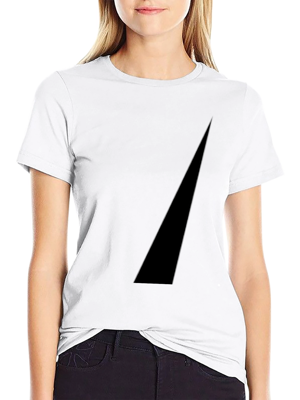 Modern Black Tee with Geometric Accent