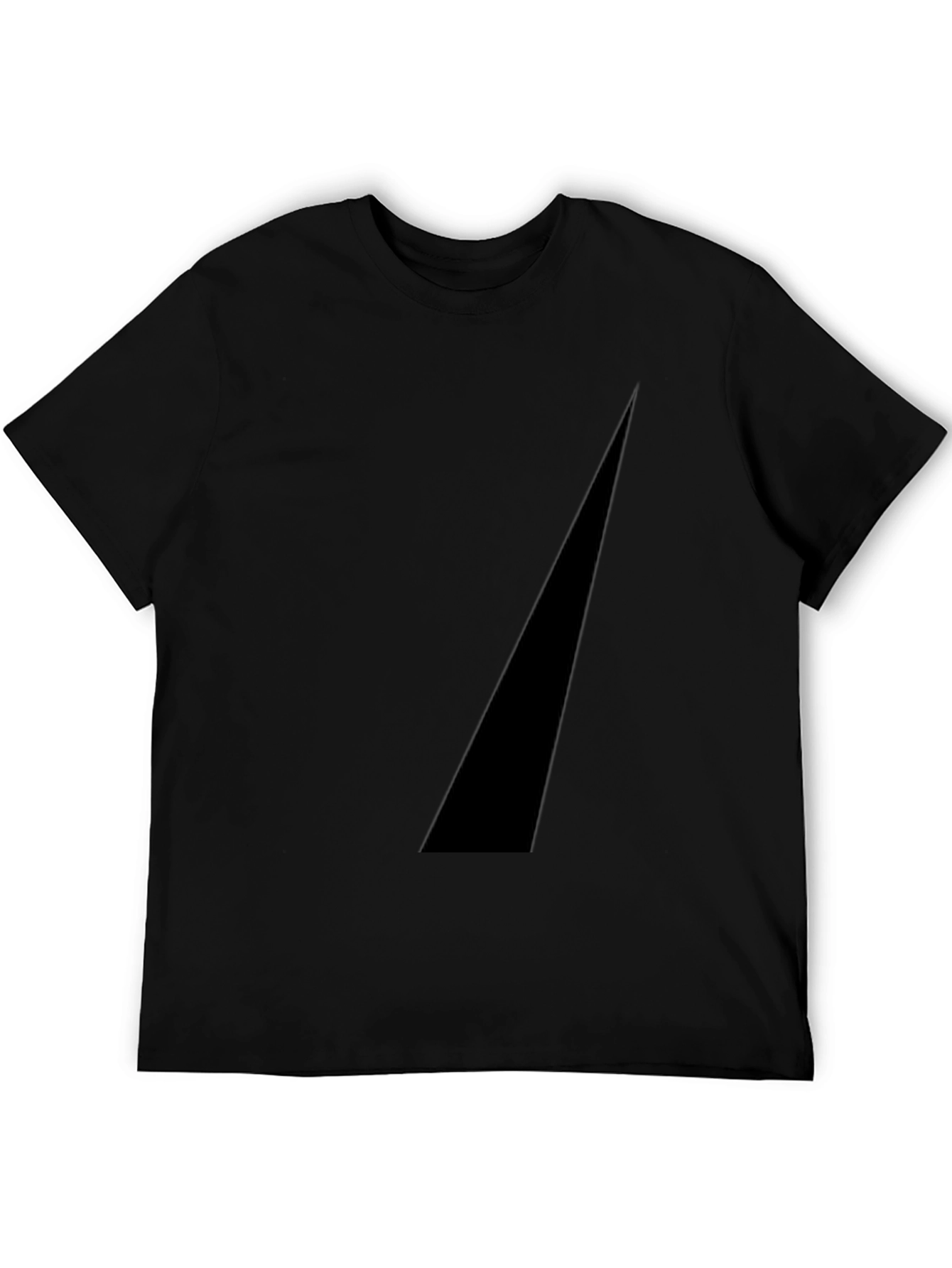 Modern Black Tee with Geometric Accent