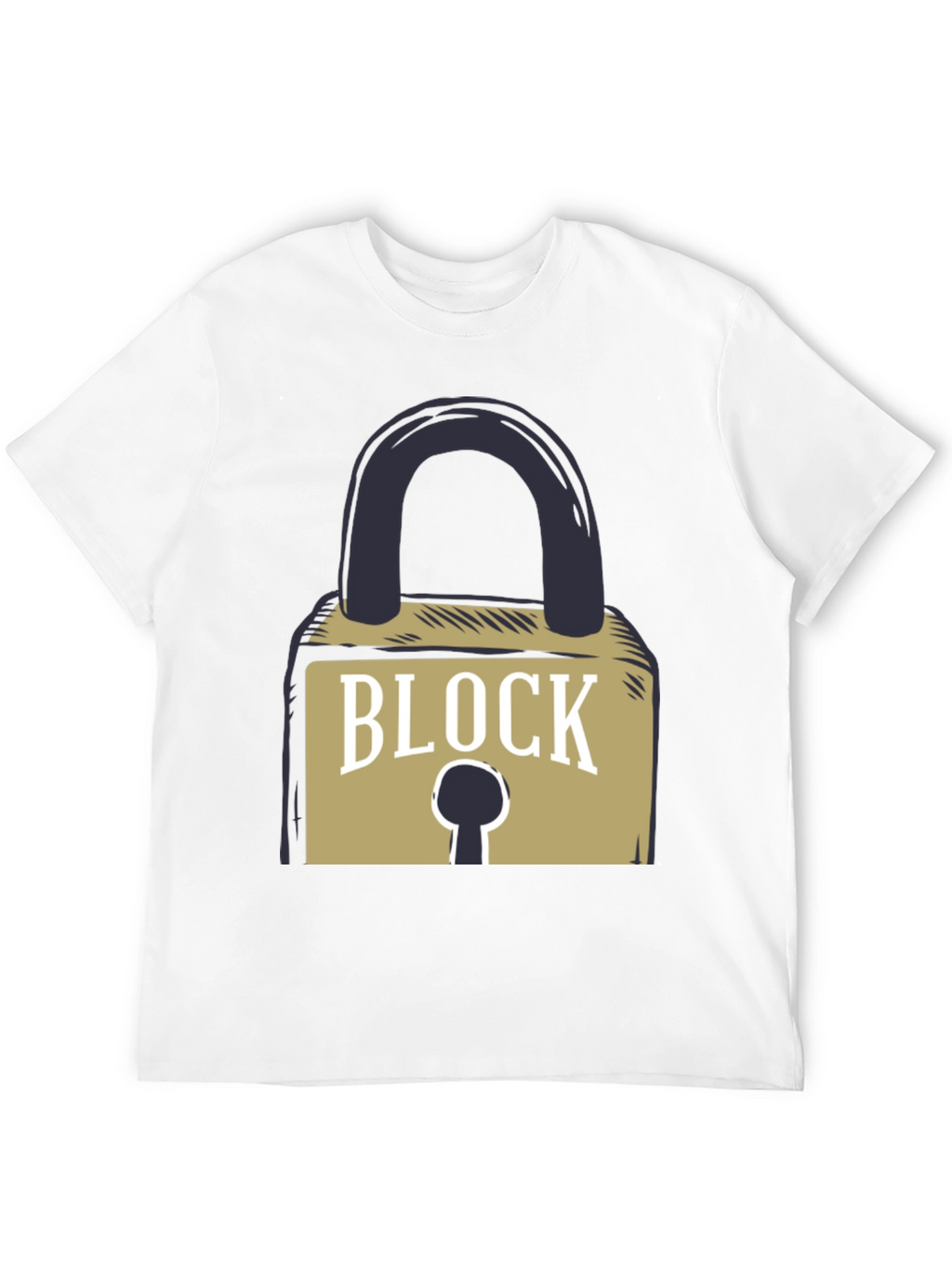 Block Graphic T-Shirt - Cool Padlock Design
