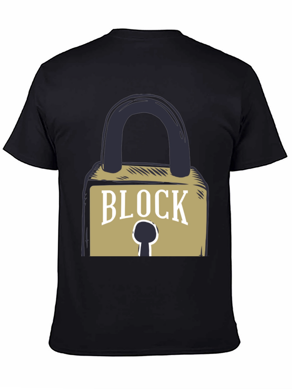 Block Graphic T-Shirt - Cool Padlock Design