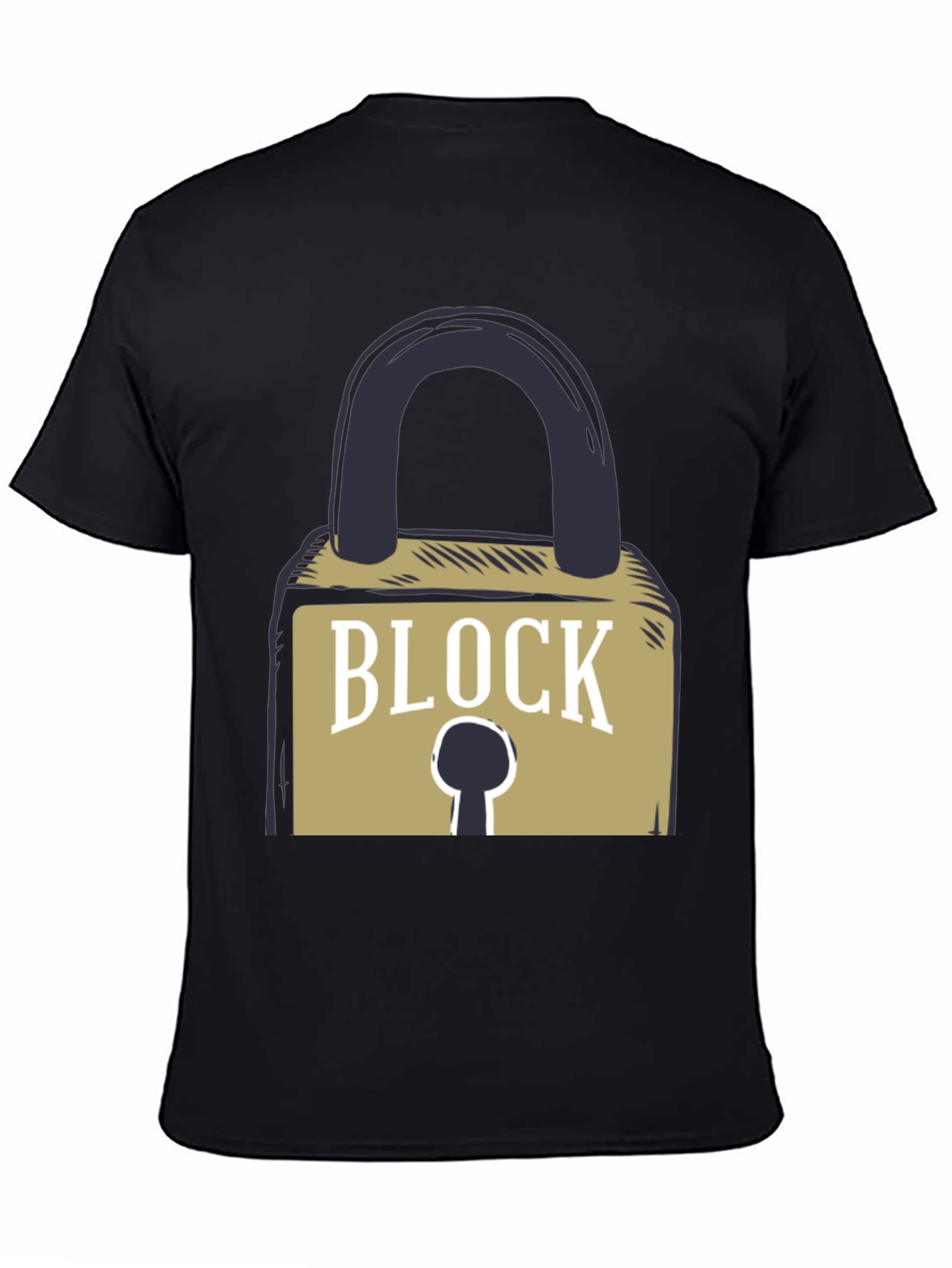 Block Graphic T-Shirt - Cool Padlock Design