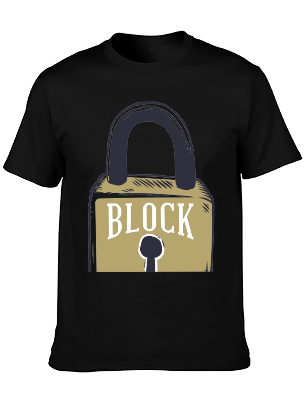 Block Graphic T-Shirt - Cool Padlock Design