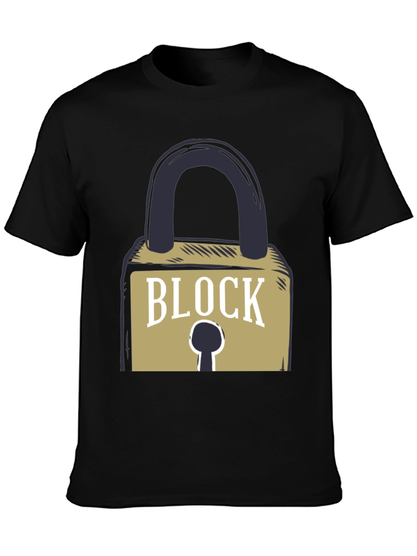 Block Graphic T-Shirt - Cool Padlock Design