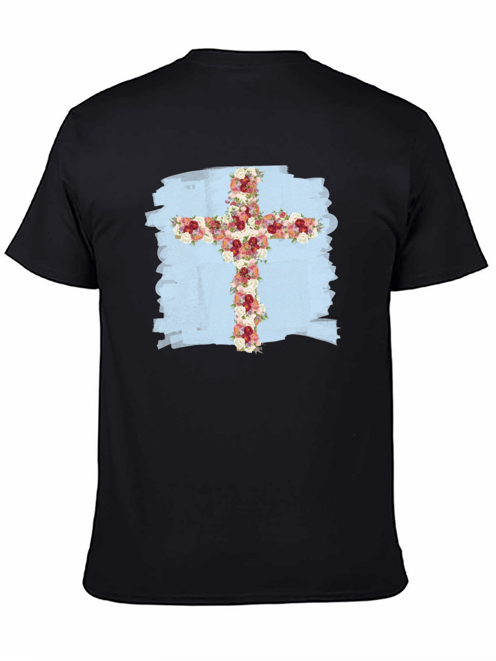 Floral Cross Graphic T-Shirt - Stylish Christian Tee