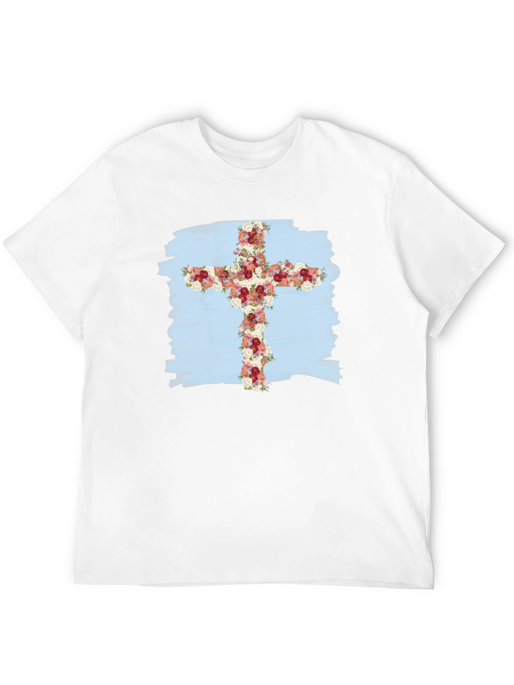 Floral Cross Graphic T-Shirt - Stylish Christian Tee