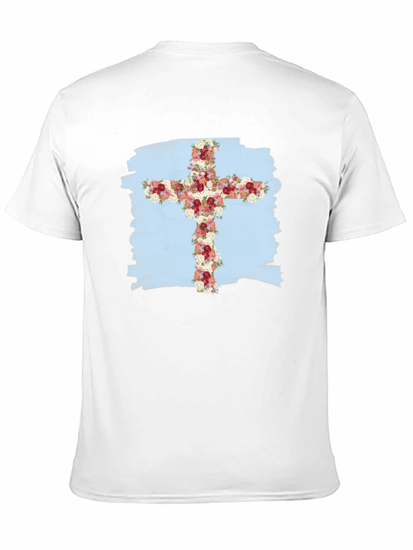 Floral Cross Graphic T-Shirt - Stylish Christian Tee
