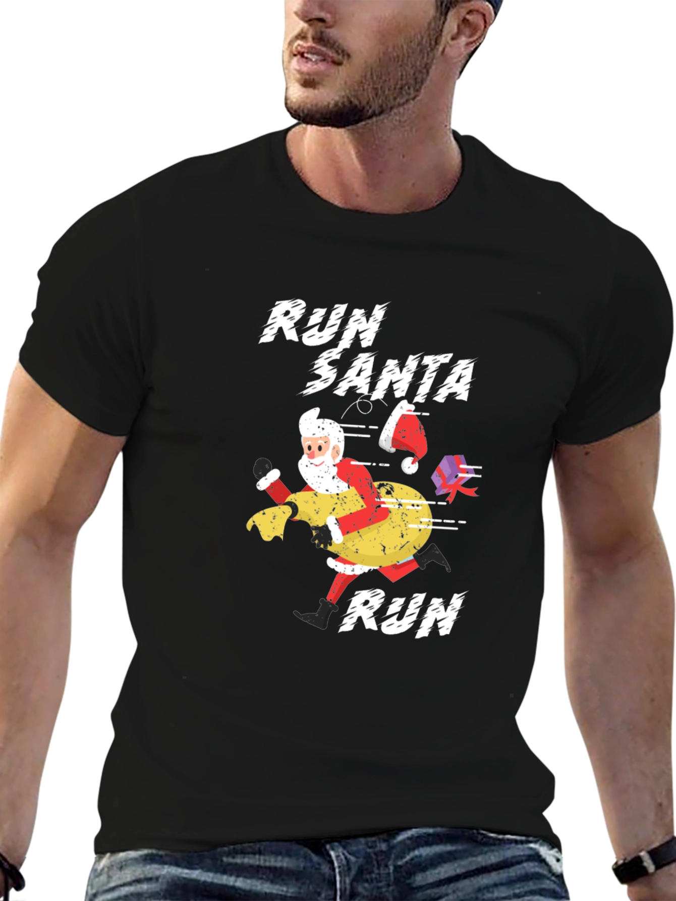 Run Santa Run T-Shirt - Holiday Graphic Tee