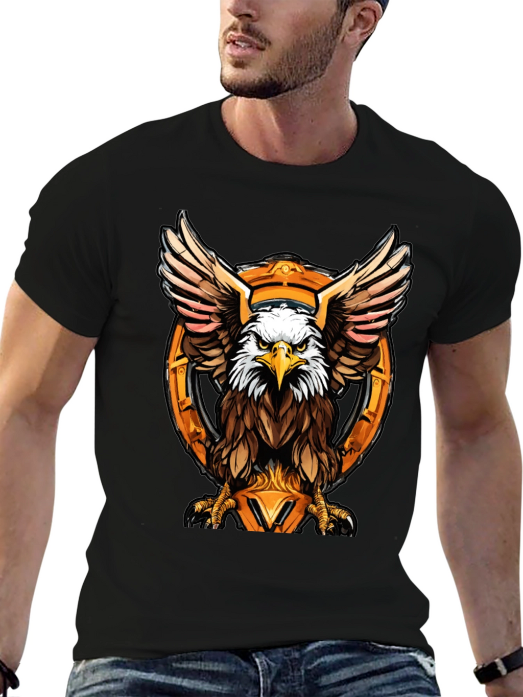 Eagle Graphic Tee - Bold Bird of Prey Design