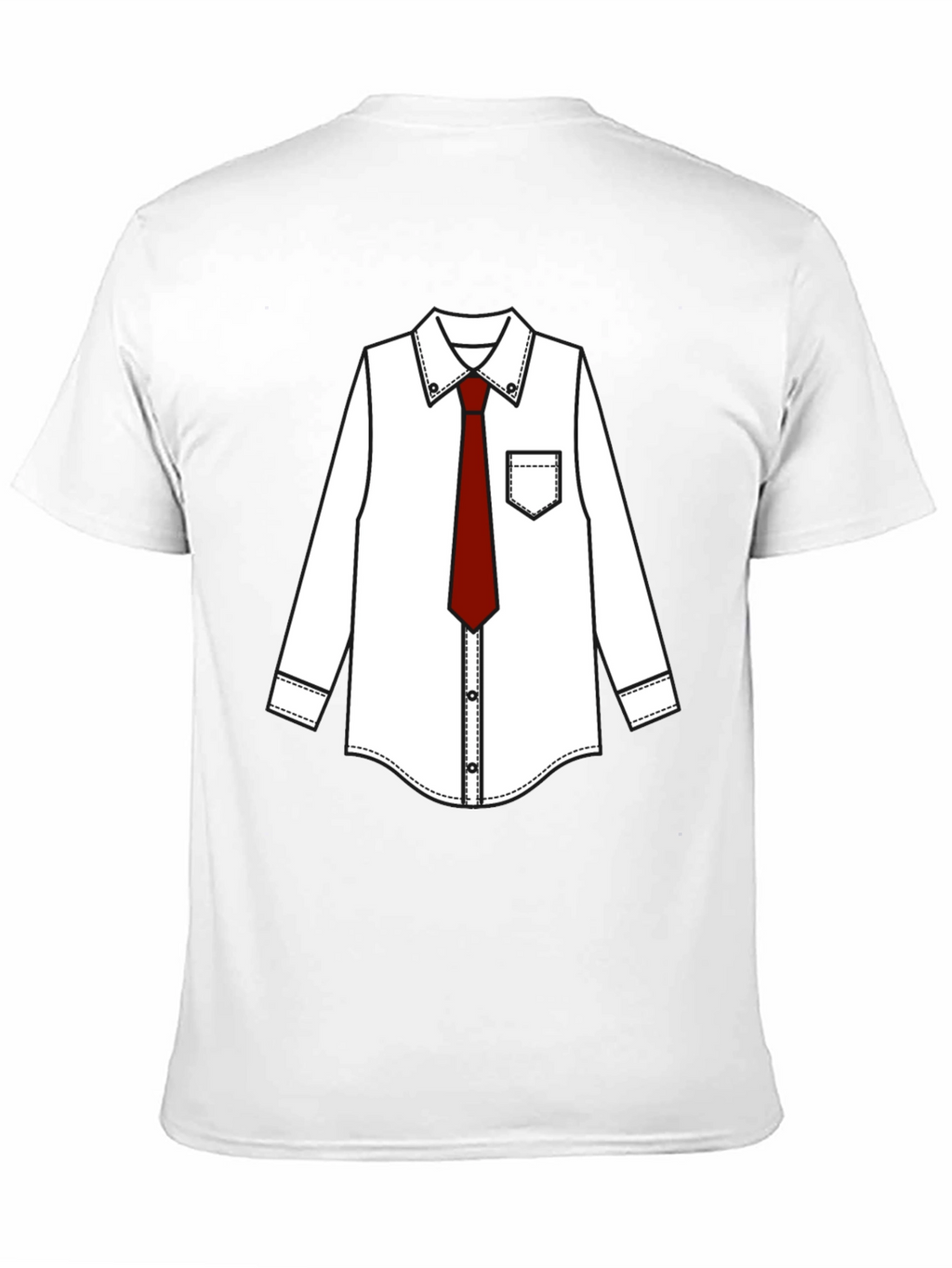 Black T-Shirt with Dress Shirt Print