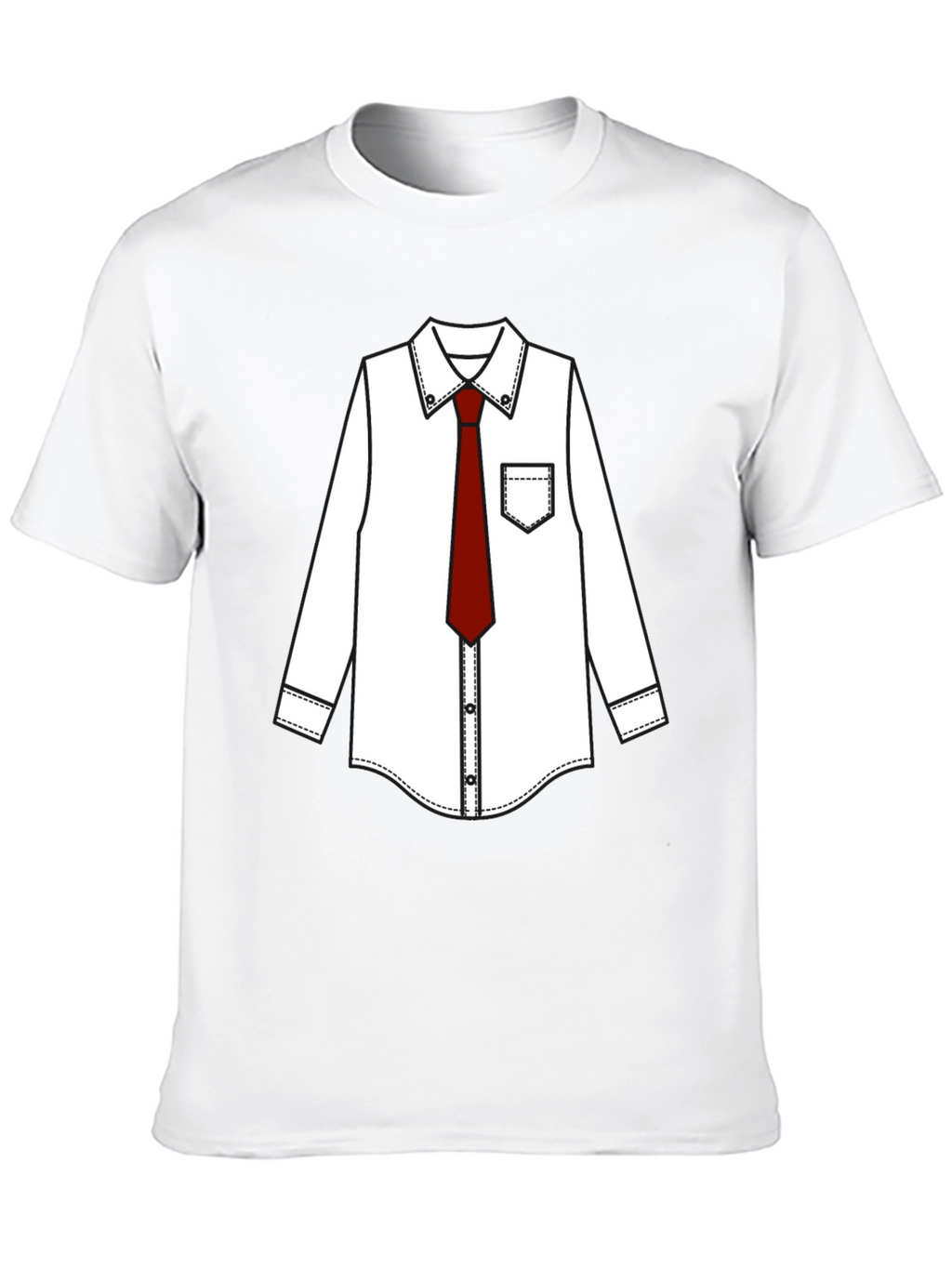 Black T-Shirt with Dress Shirt Print
