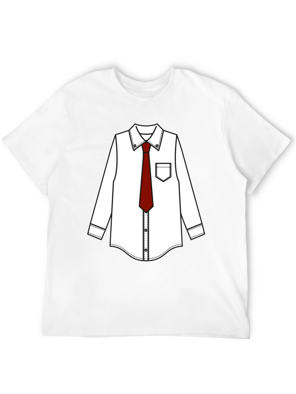 Black T-Shirt with Dress Shirt Print