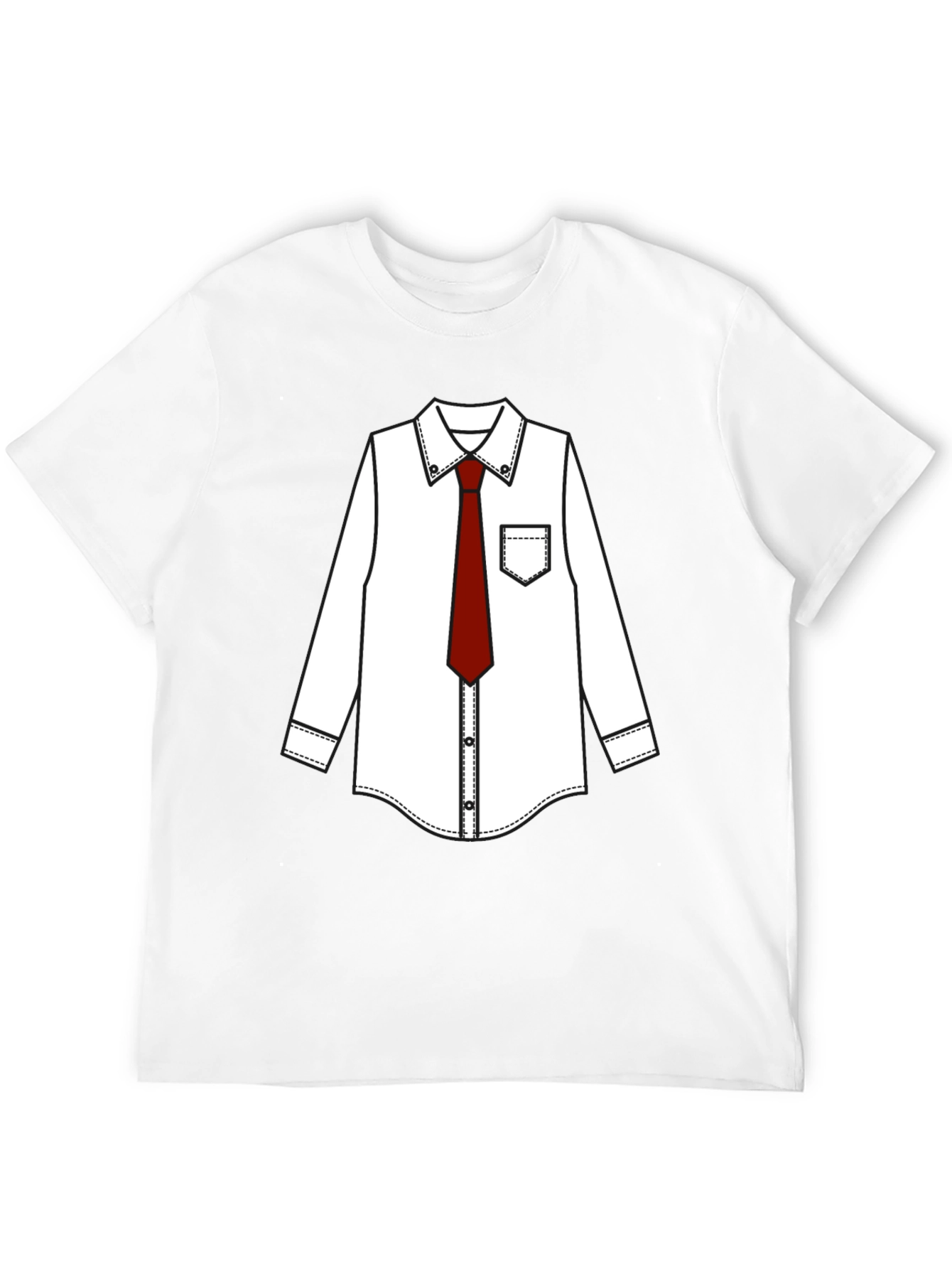 Black T-Shirt with Dress Shirt Print
