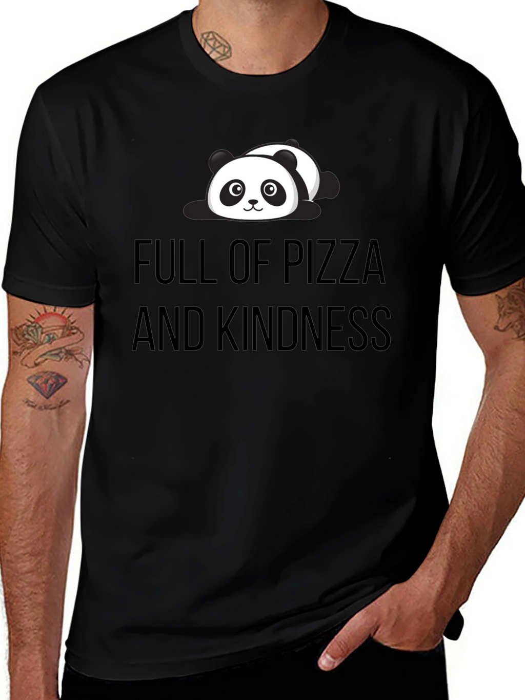 Full of Pizza and Kindness Panda Tee