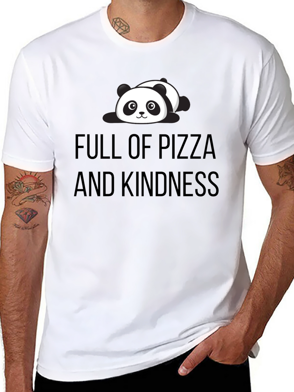 Full of Pizza and Kindness Panda Tee