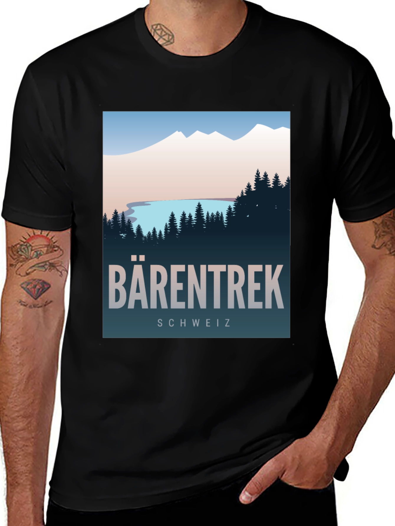 Barentrek Schweiz Graphic T-Shirt - Adventure Awaits!