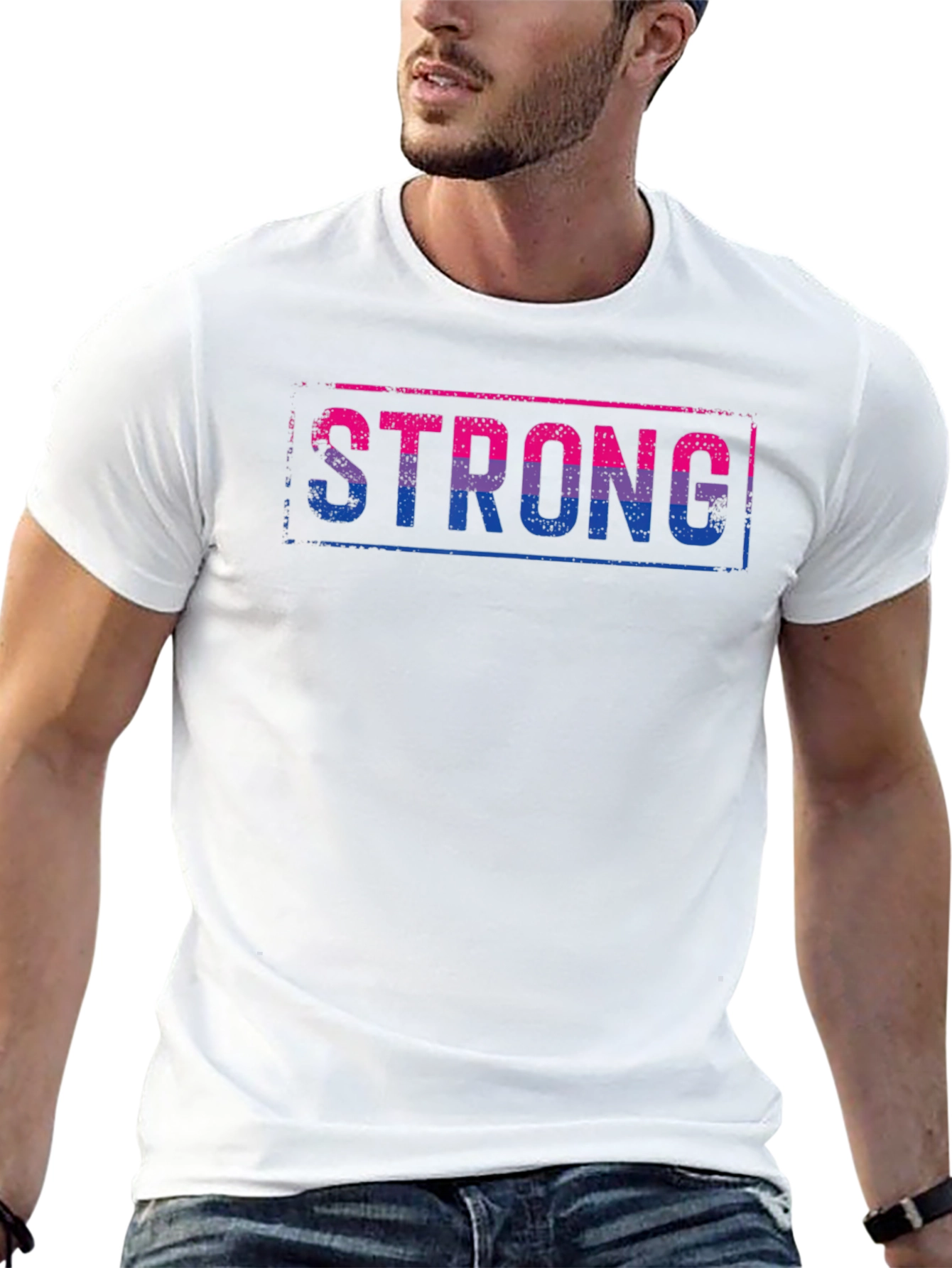 Bisexual Pride STRONG Graphic T-Shirt
