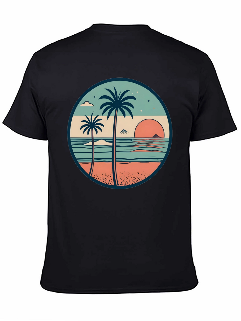Tropical Beach Palm Tree Graphic T-Shirt