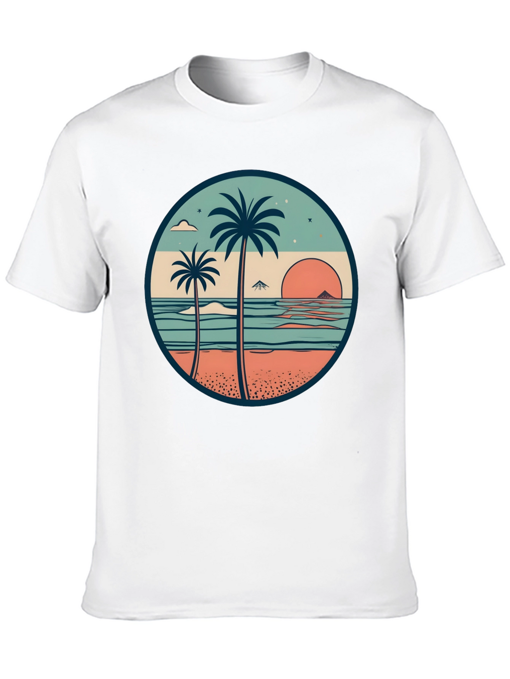 Tropical Beach Palm Tree Graphic T-Shirt