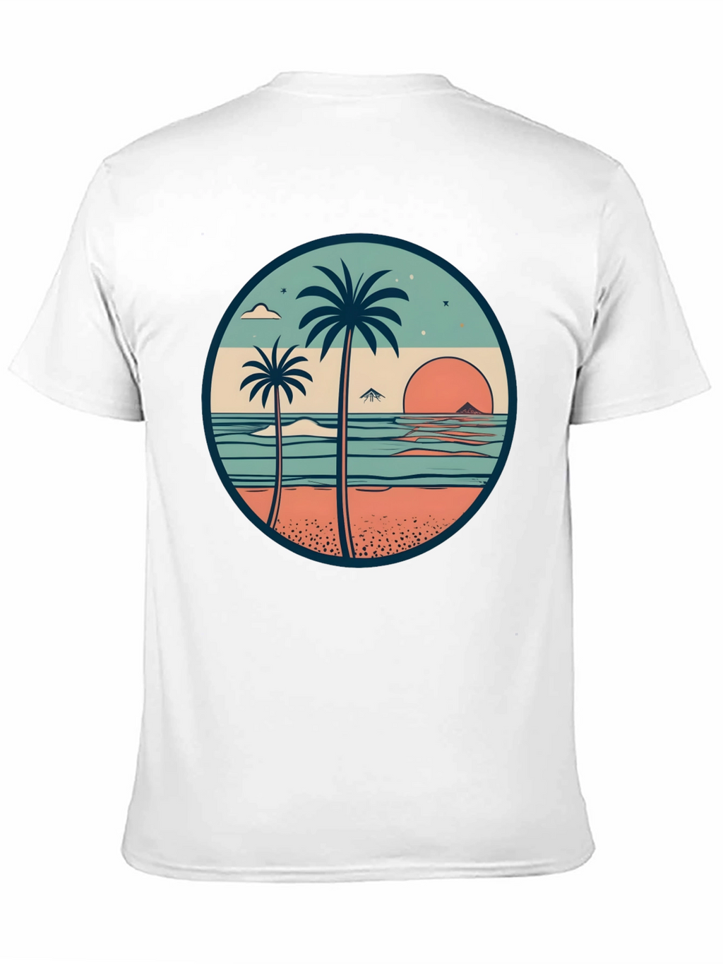 Tropical Beach Palm Tree Graphic T-Shirt