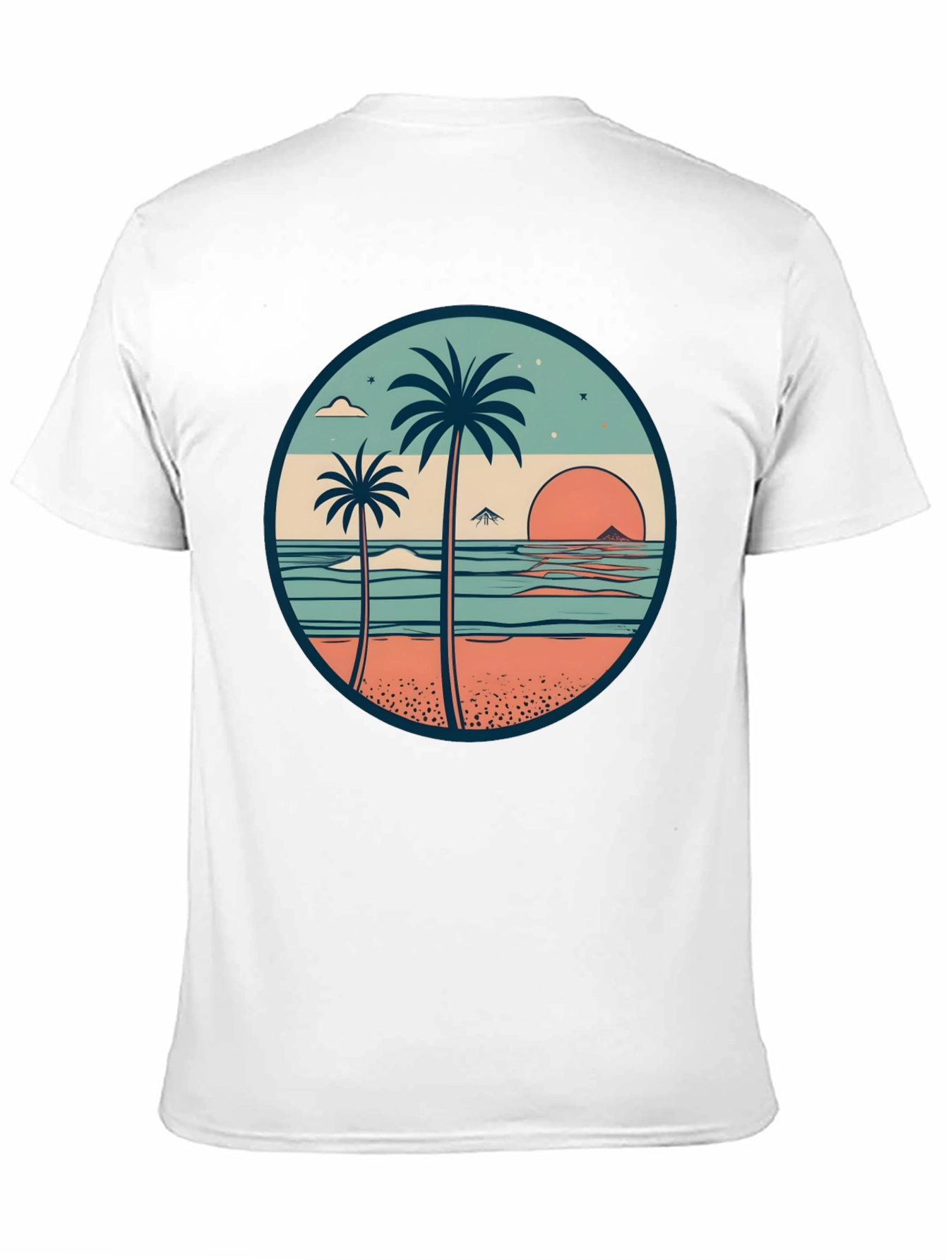 Tropical Beach Palm Tree Graphic T-Shirt