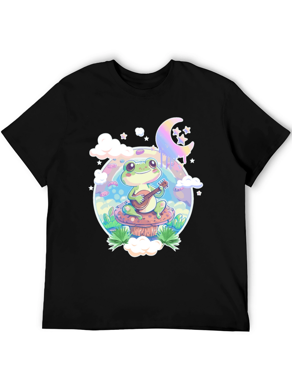 Frog Mushroom Guitarist Graphic Tee
