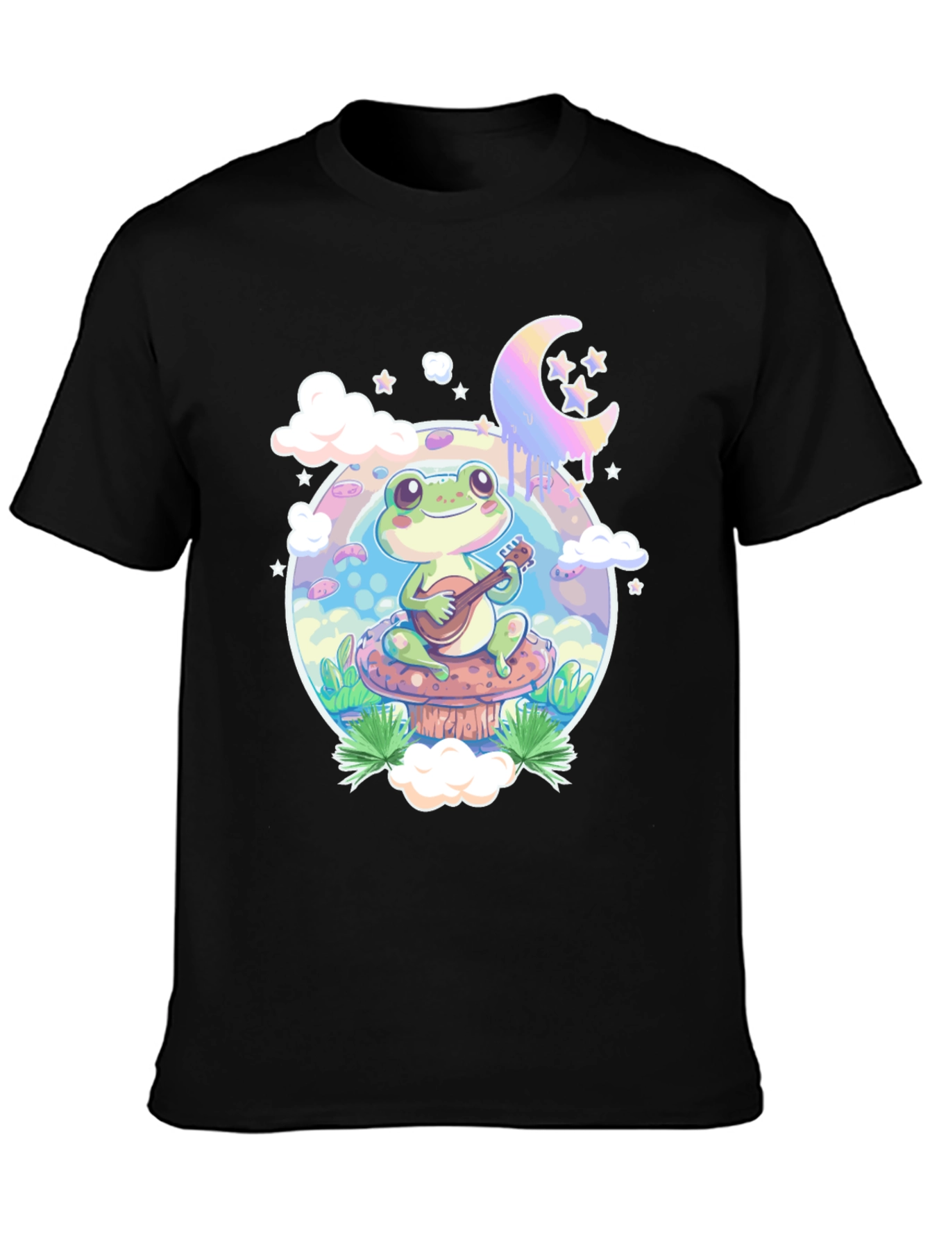 Frog Mushroom Guitarist Graphic Tee
