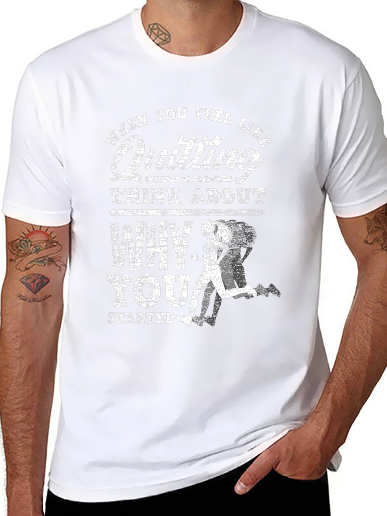 Motivational Running T-Shirt - When You Feel Like Quitting