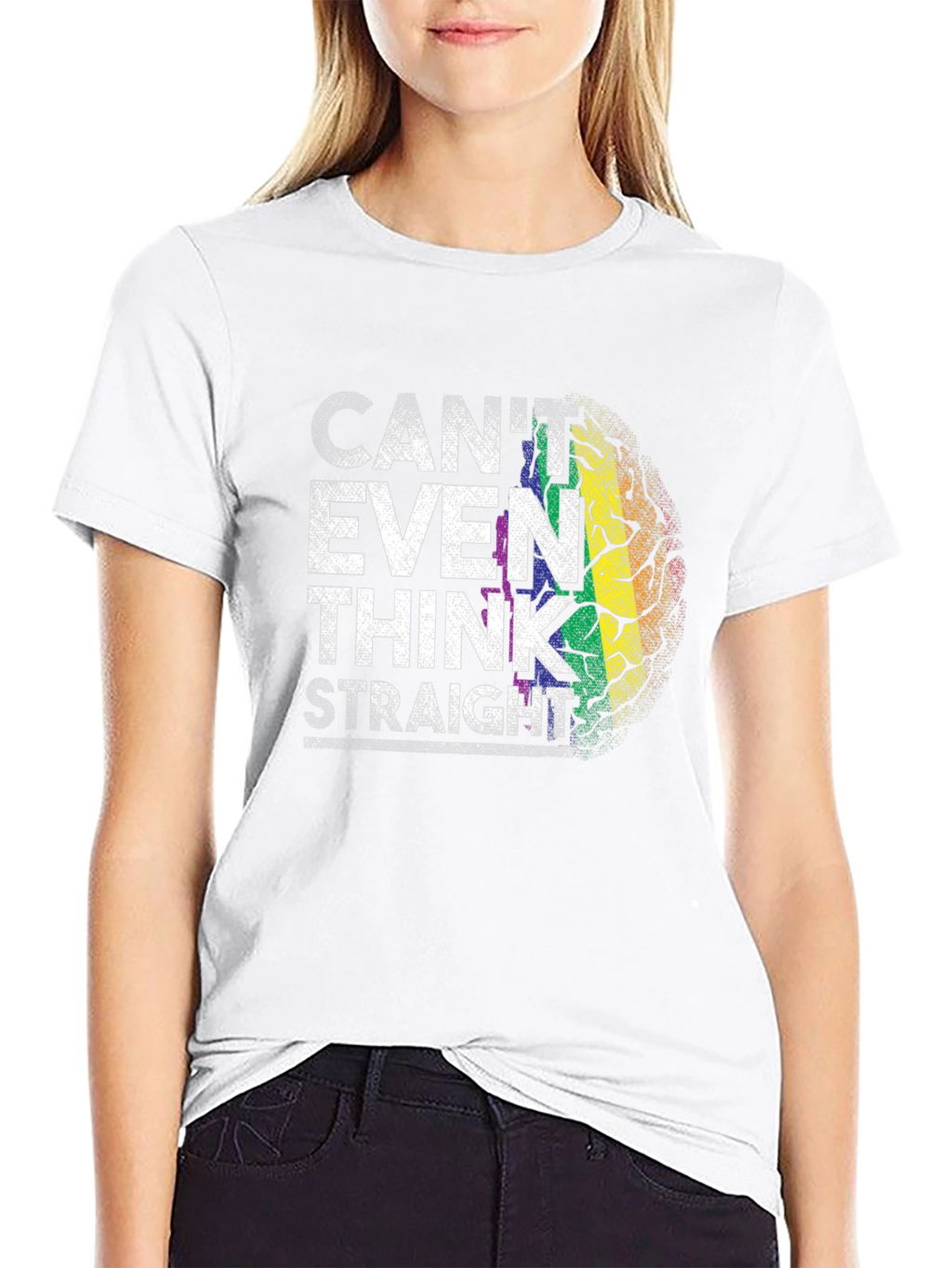 Cant Even Think Straight Rainbow Brain T-Shirt