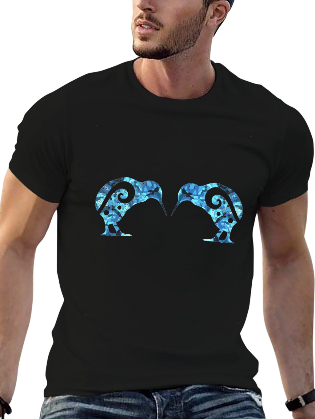 Kiwi Bird Graphic Black T-Shirt