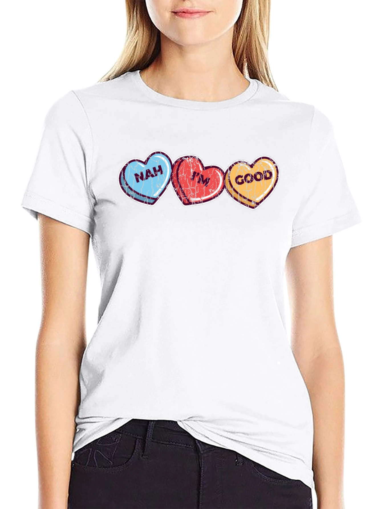 Nah Im Good Hearts Valentines Day T-Shirt